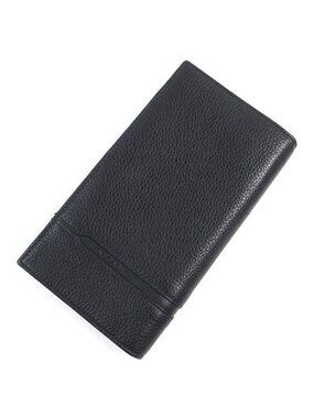 Bvlgari Octo Leather Logo Shape Stamped Bifold Long Wallet